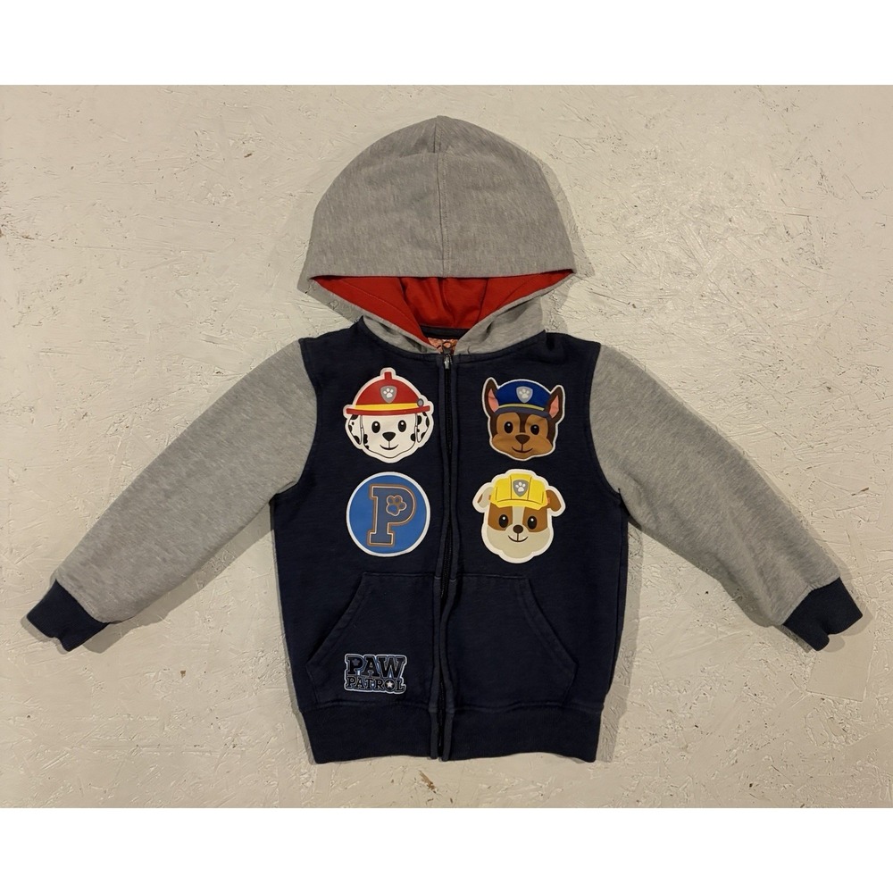Nickelodeon Paw‎ Patrol Full Zip Jacket Hooded Youth Kids Size 5 Gray Blue